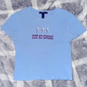 Forever-21 blue cropped medium sized women’s shirt